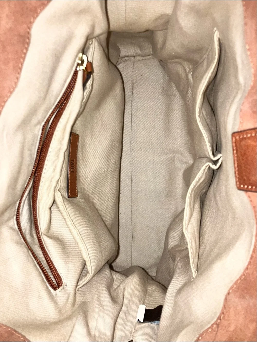 FRYE Leather Ring Tote Bag Women Large Shoulder Purse Cognac Brown Everyday